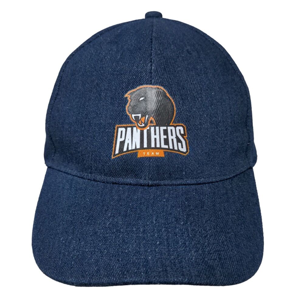 Panthers Strapback Hat Blue OSFA Adjustable Graphic Print Vitronic W/Tags